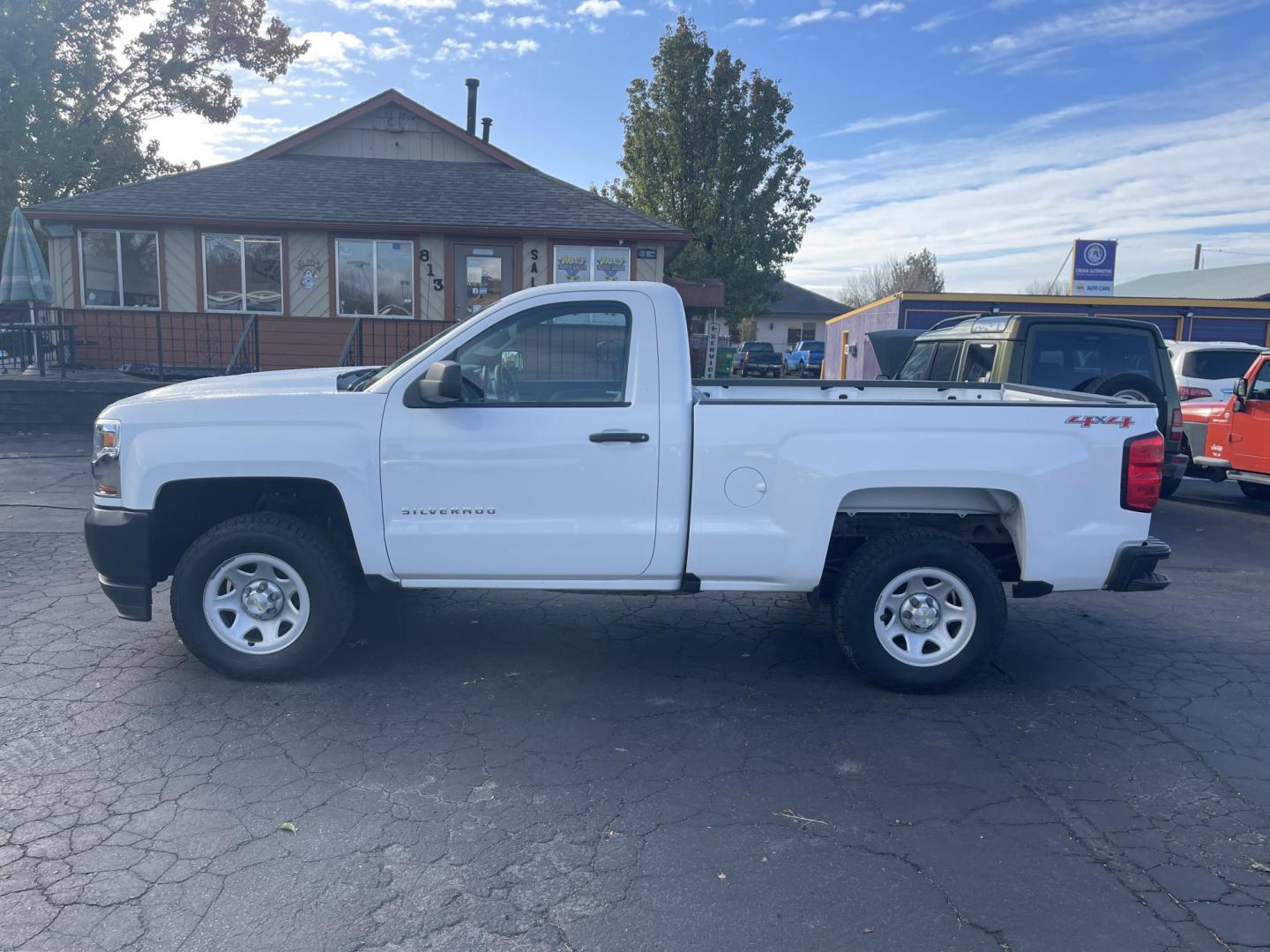 2016 White /Grey Chevrolet Silverado 1500 Work Truck Short Box 4WD (1GCNKNEH0GZ) with an 4.3L V6 engine, 6A transmission, located at 813 E Fairview Ave, Meridian , ID, 83642, (208) 336-8230, 43.618851, -116.384010 - Photo#0